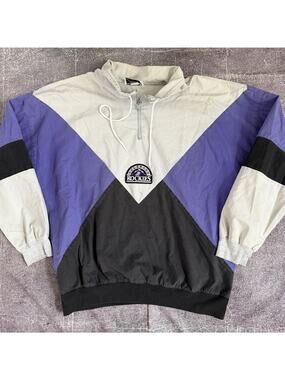 Men's Vintage 90's Hummer Sportswear Colorado Rockies Color Block Jacket Sz XL